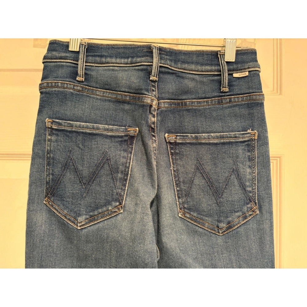 Mother The Hustler Ankle Fray Jeans 27 Grasping at Straws High Rise Kick Flare
